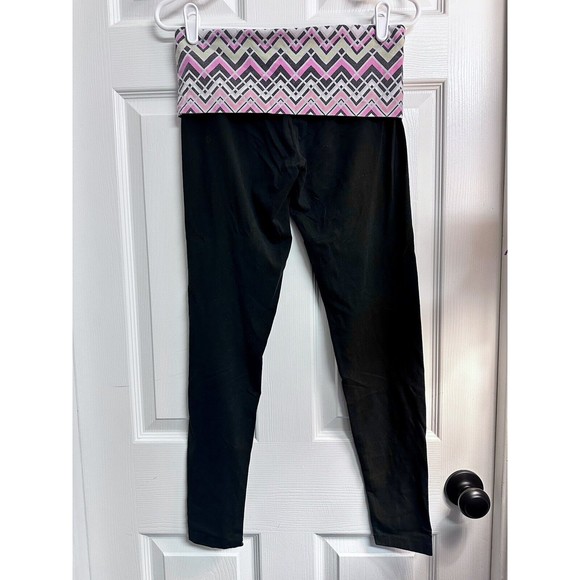 VICTORIA SECRET PINK Y2K LOT OF 2 LEGGINGS FOLDOVER YOGA BLACK Sz S SKINNY LEG - Picture 7 of 9